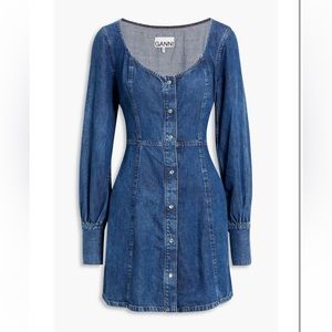 New with tags Ganni denim long sleeves mini dress